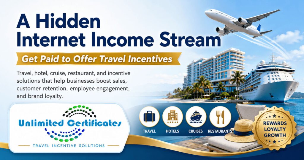 Unlimited Certificates travel incentive business opportunity offering hotel, cruise, restaurant, and travel certificates for businesses.