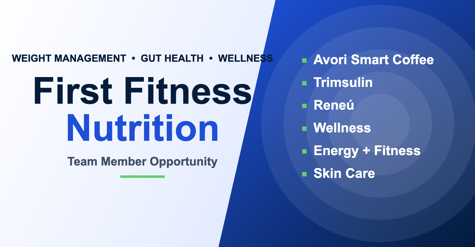 First Fitness Nutrition Team Member opportunity