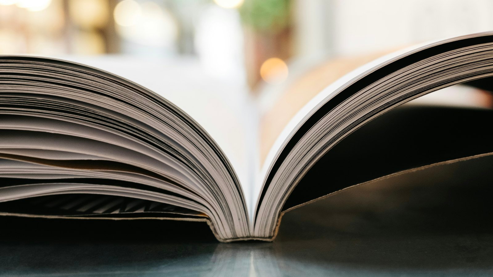 Books for business buyers: bokeh photography of open book