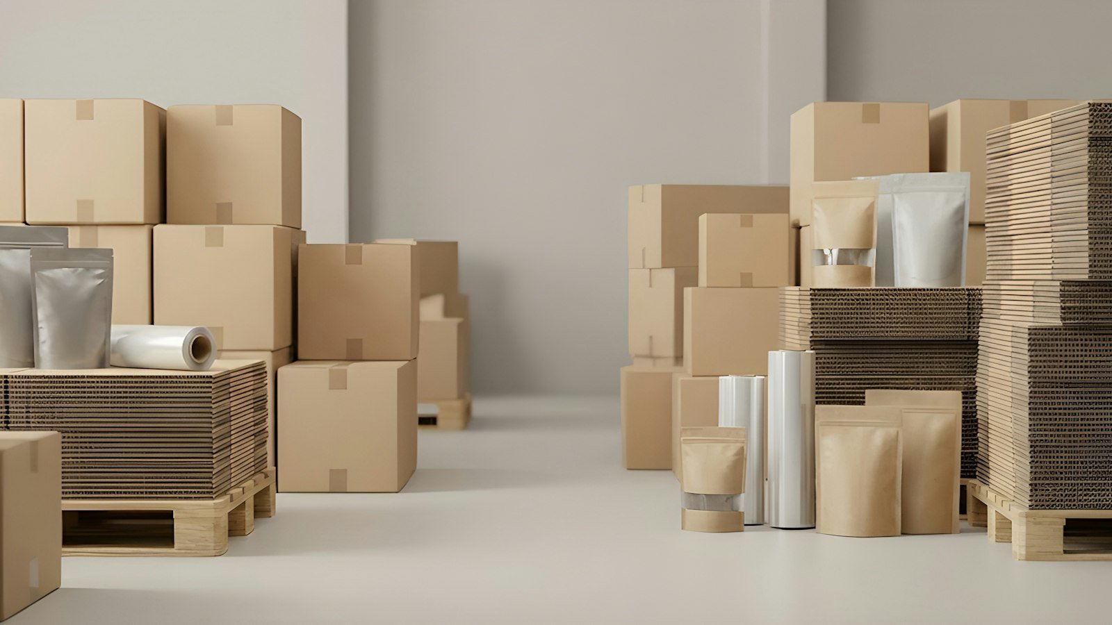 Distributor due diligence checklist: Cardboard boxes and packaging supplies in a warehouse