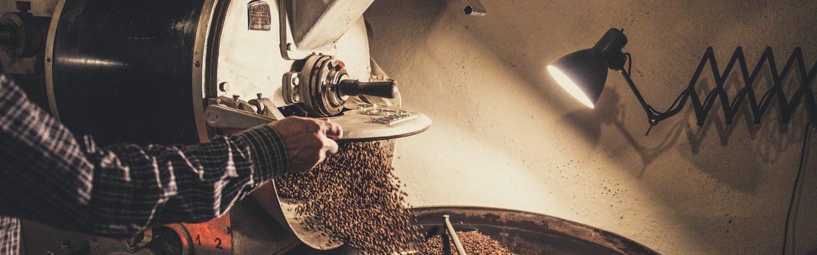 Coffee beans roasting in a roasting machine