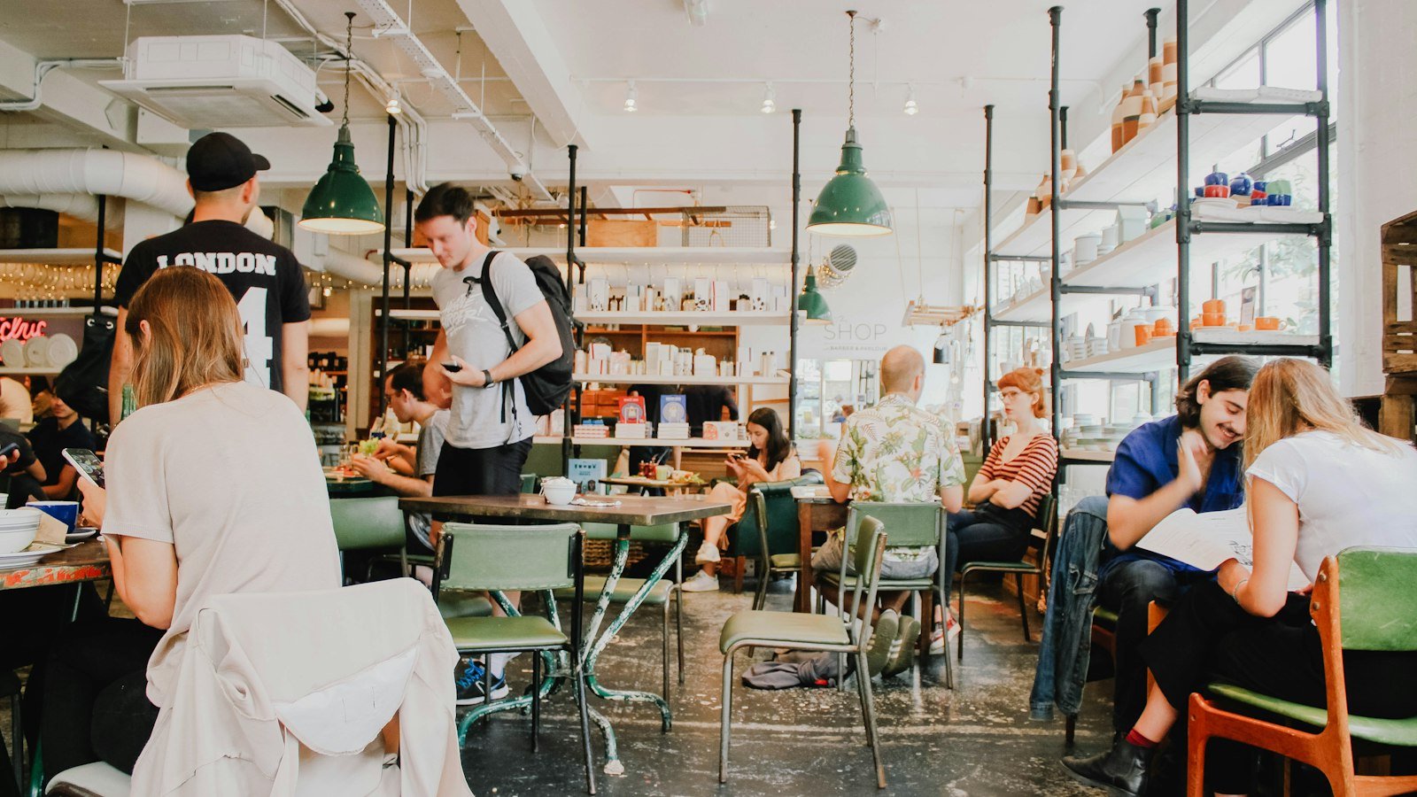 Franchise vs starting from scratch: people eating inside of cafeteria during daytime